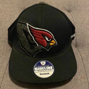 Arizona Cardinals Flat Brim Flex Fit Hat NFL Adult S/M Cap Reebok Black & Red